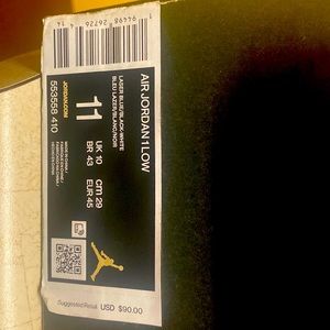 Air Jordan 1 Low Laser Blue/ Black-White